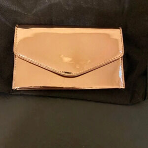 Steve Madden Elegant Rose Gold Faux Leather Envelope Snap Closure Ladies Purse